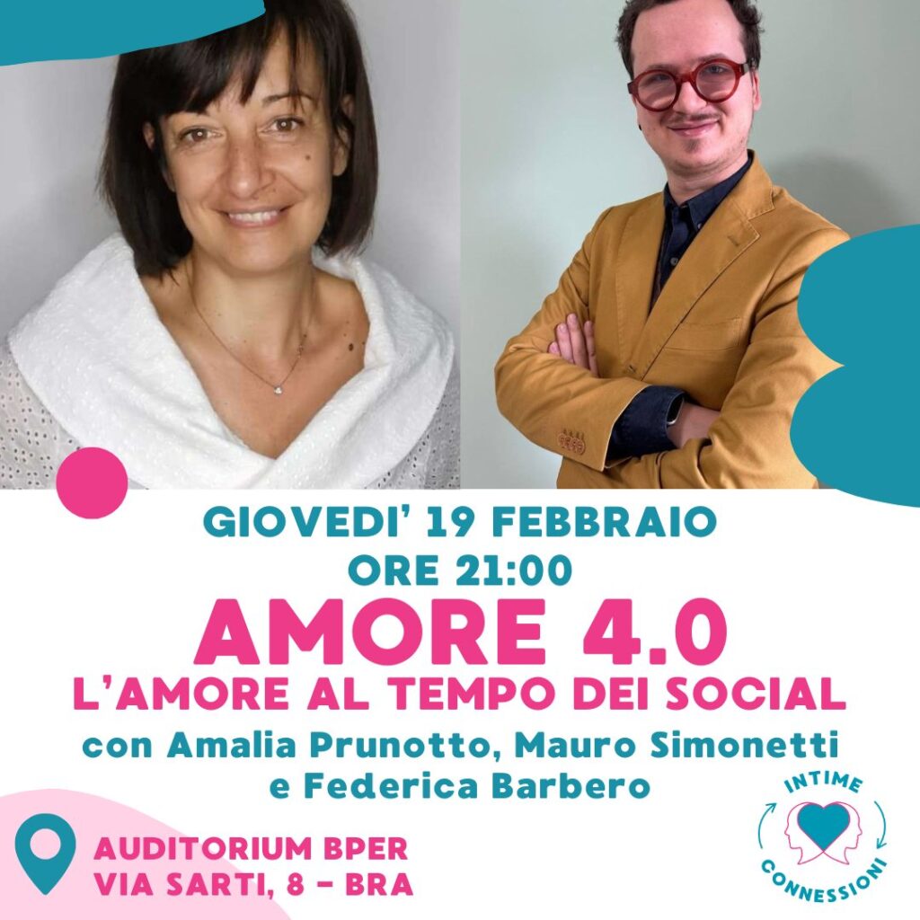 Locandina «Amore 4.0 – L’amore al tempo dei social» – festival Intime Connessioni, Bra