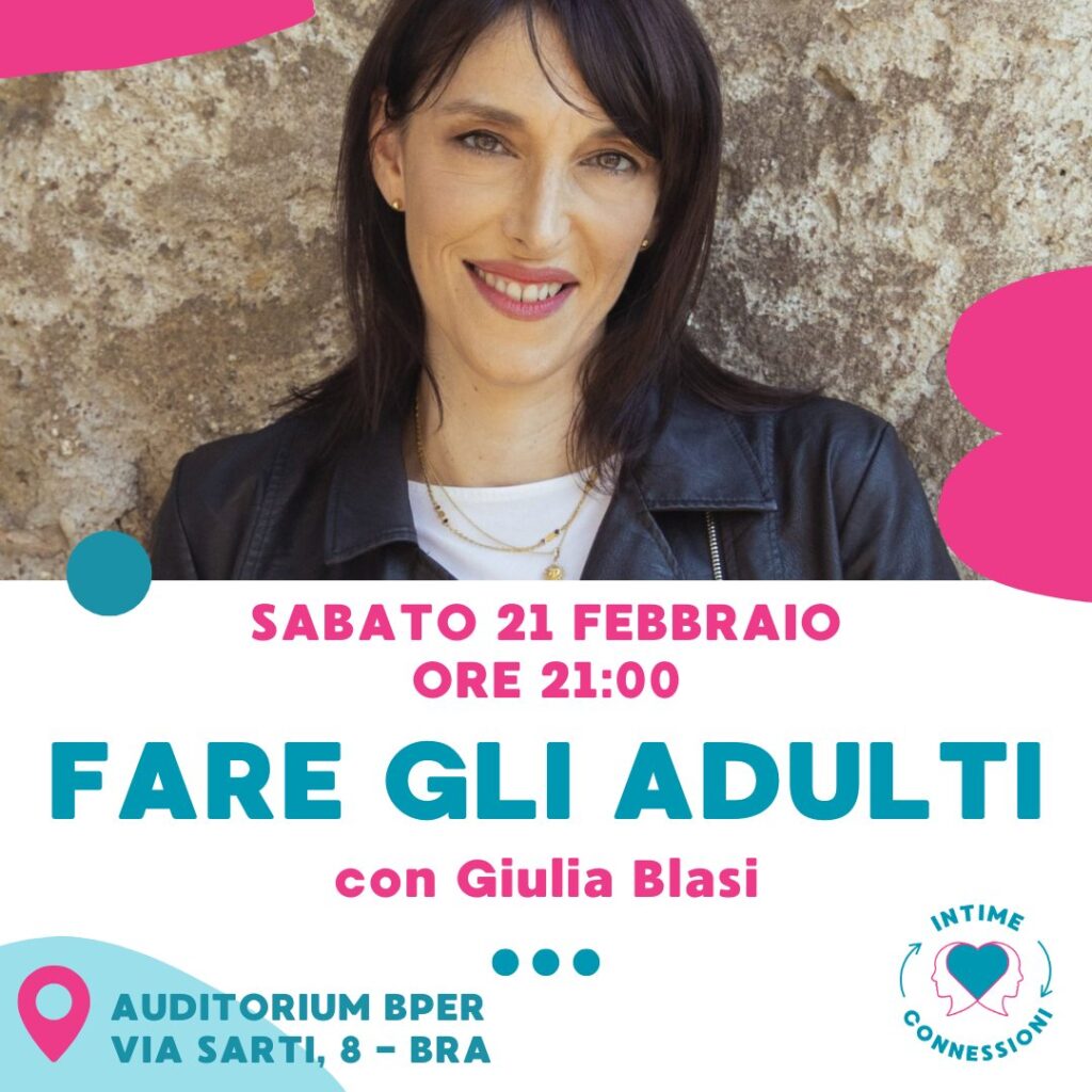 Locandina «Fare gli adulti» – festival Intime Connessioni, Bra